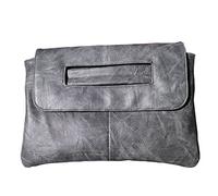 NIGEDU Women Handbags Leather Female Clutch Handbag Messenger Bag Large Solid High Capacity grey Size: L