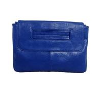 NIGEDU Women Handbags PU Leather Female Clutch Handbag Messenger Bag Large Solid High Capacity, Matte Blue