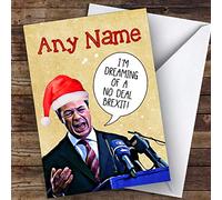 Nigel Farage No Deal Brexit Funny Joke Personalised Christmas Card | Christmas Card | Funny Christmas Card | Joke Christmas Card