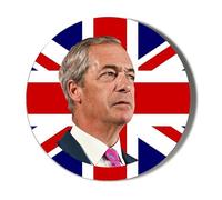 NIGEL FARAGE ON A UNION JACK BACKGROUND - 58mm Large Fridge Magnet