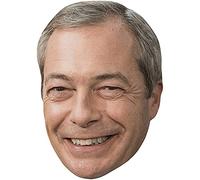 Nigel Farage (Smile) Celebrity Mask, Flat Card Face, Fancy Dress Mask