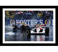 Nigel Mansell & Ayrton Senna - F1 Formula Autograph Signed & Framed Photo