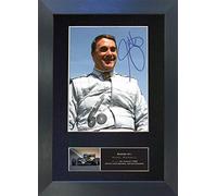 NIGEL MANSELL Signed Autograph Mounted Photo Reproduction PRINT A4 Rare Perfect Birthday (297 x 210mm) #458 (Black Frame)