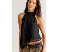 Nigel Preston Emma Embellished Tank Top at Free People in Black, Size: Medium - female
