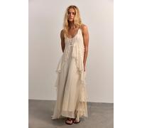 Nigel Preston Floating Angel Chiffon Maxi Dress at Free People in Cream, Size: XL - female