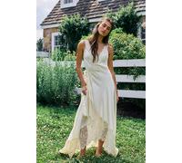 Nigel Preston Soho Wrap Midi Dress Top at Free People in Ivory, Size: Large - female