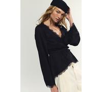 Nigel Preston Wrap Around Me Top at Free People in Black, Size: Small - female