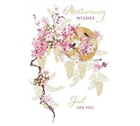 Nigel Quiney - Anniversary Wishes - Cherry Blossom Birds - Gold Foil Finish - For Them