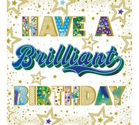 Nigel Quiney Birthday Card for Men - Bold Stars Design - Foil Finish - Vibrant Birthday Greeting Card