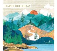 Nigel Quiney Birthday Card for Men - Mountain Scenic Landscape Design - Foil Finish - Stylish Birthday Greeting Card