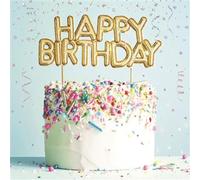 Nigel Quiney Birthday Card for Women - Cake Design - Foil and Flitter Finish - Bright Birthday Greeting Card for Her