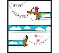 Nigel Quiney Birthday Card for Women, Girls- Cute Sausage Dog Design - Happy Birthday Card for Her