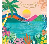 Nigel Quiney Birthday Card for Women - Modern Paddleboarding Lake Design - Foil Finish - Vibrant Birthday Greeting Card