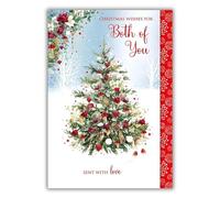 Nigel Quiney Christmas Card for Both of You - Festive Tree in the Snow - Premium General Christmas Greeting Card with Envelope