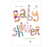 Nigel Quiney Congratulations Card for Baby Shower - Cute Floral Design - Premium Greeting Card with Envelope