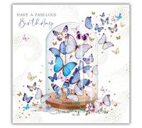 Nigel Quiney Female Birthday Card for Women with 'Fabulous Birthday' Artistic Butterfly Jar Design with a Foil Finish