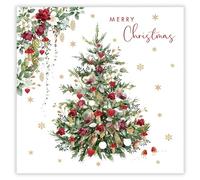 Nigel Quiney General Christmas Card, Single - Christmas Cards 2024 with Decorated Christmas Tree Artistic Festive Design and Special Finish- Eco-Friendly Xmas Cards with Envelope
