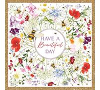 Nigel Quiney General Female Birthday Card for Women/Girls - Beautiful Day Wildflower Bloom with Gold Foil - Eco-Friendly & Recyclable - Made in Britain