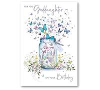 Nigel Quiney Goddaughter Birthday Card - Butterfly Jar with Foil Details - Eco-Friendly and Recyclable