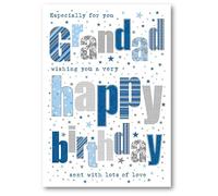 Nigel Quiney Grandad Birthday Card - Holographic Star Design with Foil Details - Eco-Friendly and Recyclable