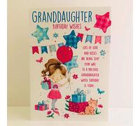 Nigel Quiney Granddauhter Birthday Wishes Card - Girl Cat Presents