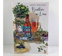 Nigel Quiney Happy Birthday Brother in Law Card - Bottle of Beer