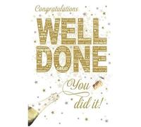 Nigel Quiney Male/Female General Congratulations Card from Well Done, Champagne - Gold Foil Finish - for Him/for Her