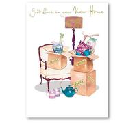 Nigel Quiney New Home Congratulations Card - Moving Boxes and Furniture with Foil Details - Eco-Friendly and Recyclable