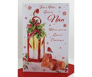 Nigel Quiney Special Nan Christmas Card - Lantern Robin