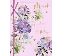Nigel Quiney Very Special Mum Boxed Birthday Card - Happy Birthday Card with Floral Watercolour Rose Design and an Embossed Foil Finish with Embellishments