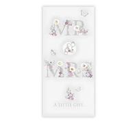 Nigel Quiney Wedding Day Money Wallet Card - Mr & Mrs Floral Design - Silver Foil Finish - Premium Quality Money Wallet Card