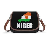 Niger Flag Map Women's Crossbody Bag Shoulder Handbag PU Leather Adjustable Strap Purse