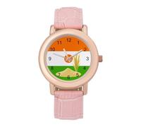 Niger Flag Millet Sorghum Women’s Watch Quartz Wristwatch Analog with Leather Strap for Office