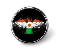 Niger Nigerien Flag Round Metal Badge Lapel Pin,Stylish Patriotic Pattern Button Brooch Decorative Badges for Men Women