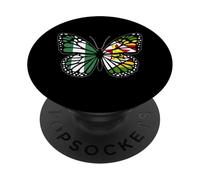 Nigeria and Zimbabwe Mix Butterfly Half Nigerian Zimbabwean PopSockets Adhesive PopGrip