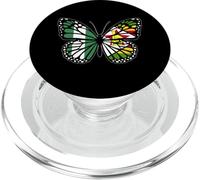 Nigeria and Zimbabwe Mix Butterfly Half Nigerian Zimbabwean PopSockets PopGrip for MagSafe
