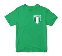 Nigeria Badge Kids T Shirt Football Africa Nation Supporters Soccer Boy Girl Tee, 3-4 Years, Irish Green