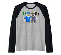 Nigeria Barbados Flag Nigerian Roots Barbadian Heritage Raglan Baseball Tee