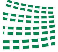 Nigeria Bunting Flags 10 Metre Nigerian Flag Garland 30pcs for Party Festival Celebration Sport Schools Street Carnivals Birthday Garden Home Remembrance Day Decorations -Polyester Material Fabric
