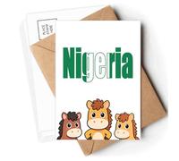 Nigeria Country Flag Name Postcards Envelopes Cards Mailing Year Horse