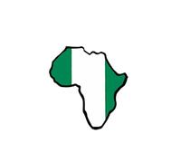 Nigeria Flag Africa Map Iron on Screen Print Transfer for Fabrics Nigerian Flag
