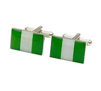 Nigeria Flag Cufflinks - Onyx Art CK155 Mens Wedding Novelty Gift Cuffs In Premier Life Packaging