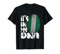 Nigeria Flag It's in My Dna Nigerian Fingerprint Flag T-Shirt