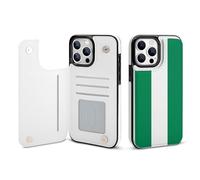 Nigeria Flag Leather Wallet Cell Phone Cases Stand Foldable Flip Cover Phone Case Compatible with iPhone 13 Mini/13/13 Pro/13 Pro Max