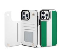Nigeria Flag Leather Wallet Cell Phone Cases Stand Foldable Flip Cover Phone Case Compatible with iPhone 13 Mini/13/13 Pro/13 Pro Max