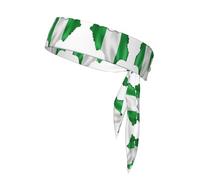 Nigeria Flag Map Print Sport Head Ties Headbands Bandanas Workout Hair Band Athletic Sweatbands for Running Tennis