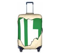 Nigeria Flag Map Print Travel Elastic Suitcase Luggage Baggage Cover Protector, Washable And Anti-Scratch, White, S