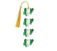 Nigeria Flag Map Print Wooden Bookmark Women Men Tassel Book Marks Bookmarks for Book Lovers Reading Accessories