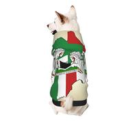 Nigeria Flag Map With Horse Pattern Print Small Dogs Warm Hoodie, Soft And Breathable Sweatshirt, Easy To Wear Jumper For Winter And Fall, Cold Weather Hooded Coat Pullover