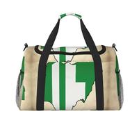 Nigeria Flag Map02 Travel Duffel Bag Large Foldable Waterproof Overnight Bag Beach Swim Bags Pool Sports Gym